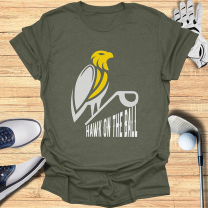 Hawk on the Ball T-shirt for Golf Enthusiasts