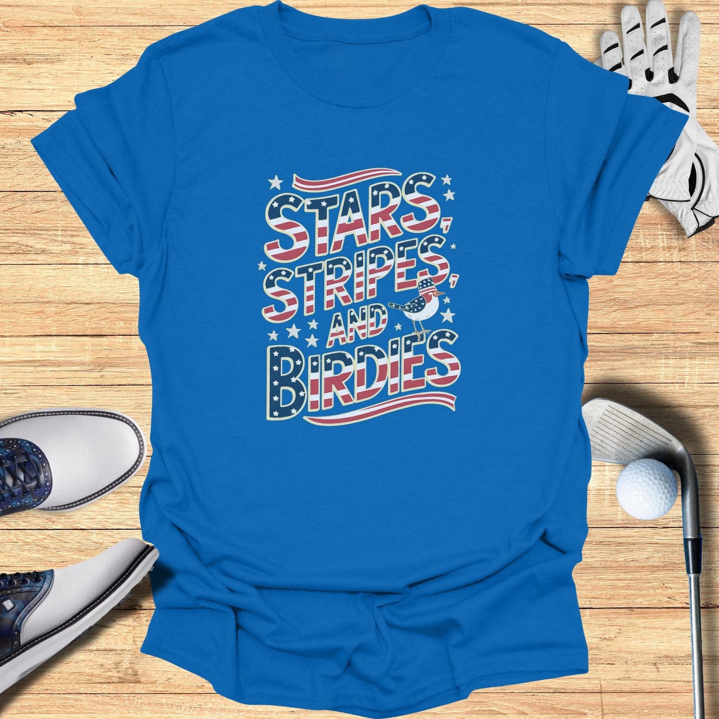 Stars Stripes And Birdies TShirt - Funny Golf Tee by Swing Epic