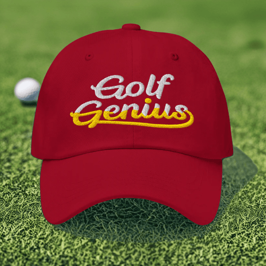 Golf Genius Quirky Fun Spirit Embroidered Golf Cap - Funny Golf Tee by Swing Epic
