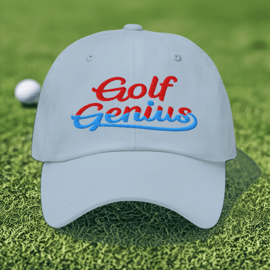 Golf Genius Quirky Fun Spirit Embroidered Golf Cap - Funny Golf Tee by Swing Epic