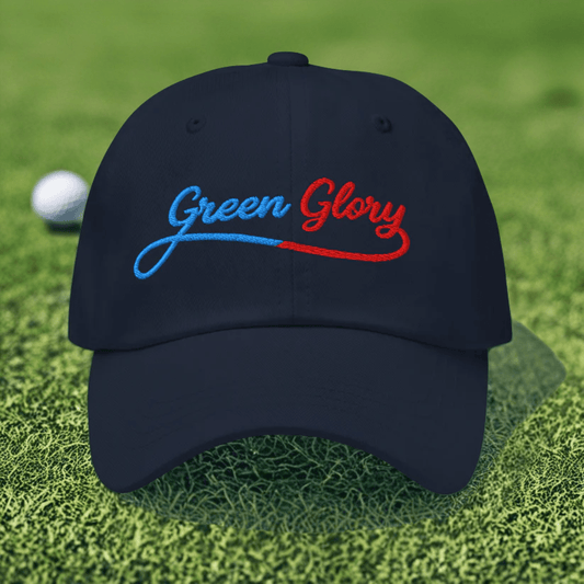 Green Glory Star Fun Floral Print Embroidered Golf Cap - Funny Golf Tee by Swing Epic