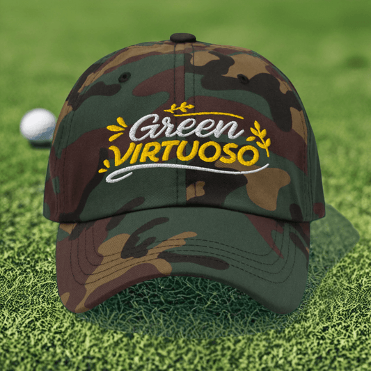 Green Virtuoso Masterpiece Design Embroidered Golf Cap - Funny Golf Tee by Swing Epic