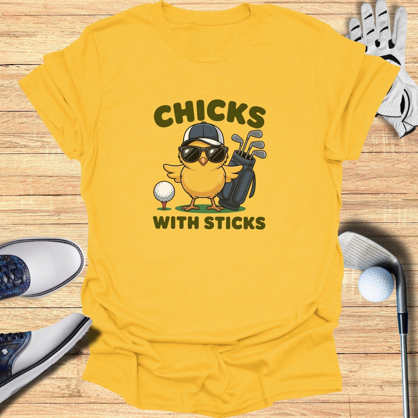 Chicks With Sticks T-Shirt - Funny Golf Tee by Swing Epic