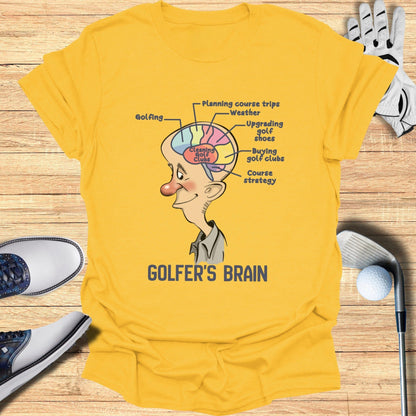 Funny Golfer's Brain Diagram T-shirt for Golf Lovers