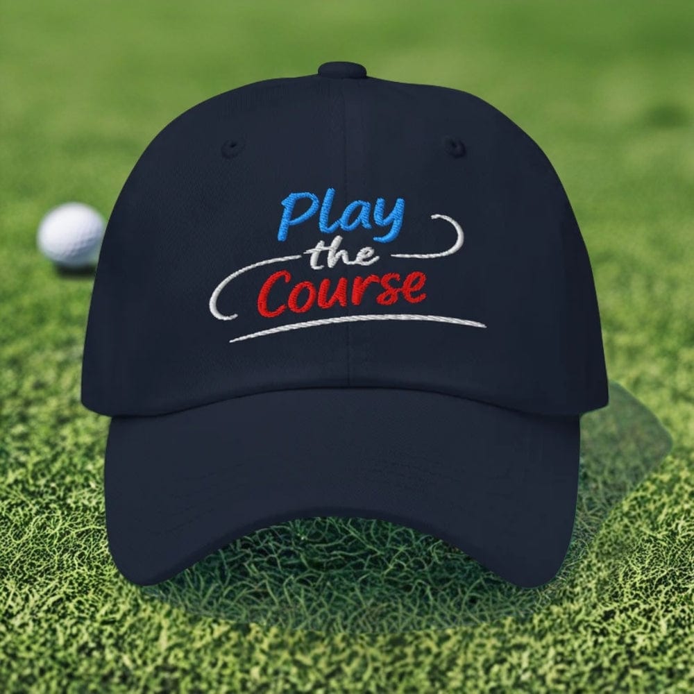Play the Course Fun Spirit Embroidered Golf Cap - Funny Golf Tee by Swing Epic