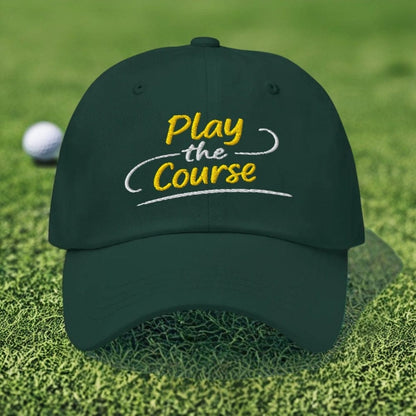 Play the Course Fun Spirit Embroidered Golf Cap - Funny Golf Tee by Swing Epic