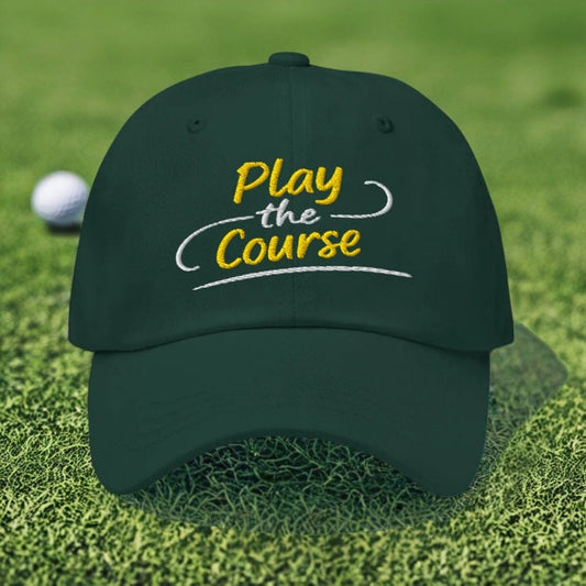 Play the Course Fun Spirit Embroidered Golf Cap - Funny Golf Tee by Swing Epic