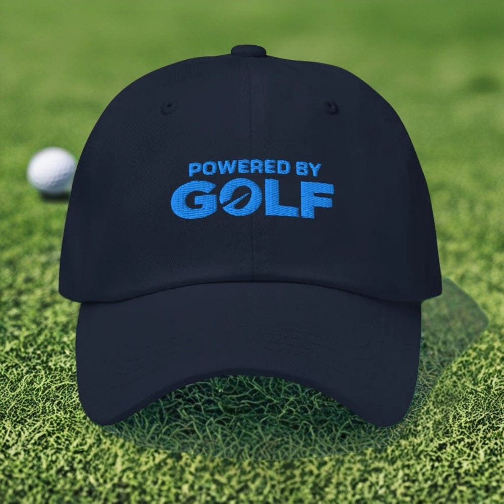 Powered By Golf Funny Embroidered Golf Cap - Funny Golf Tee by Swing Epic