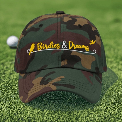Birdies & Dreams Embroidered Golf Cap - Funny Golf Tee by Swing Epic