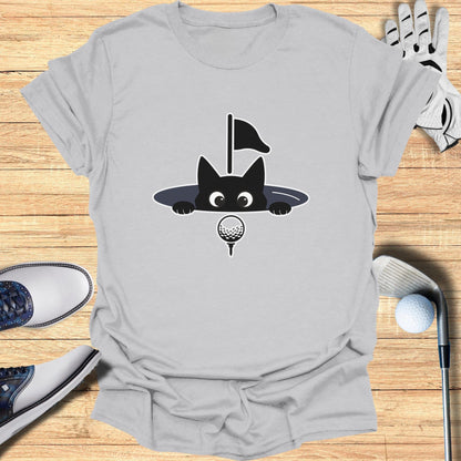 Funny Cat Playing Golf Graphic T-Shirt