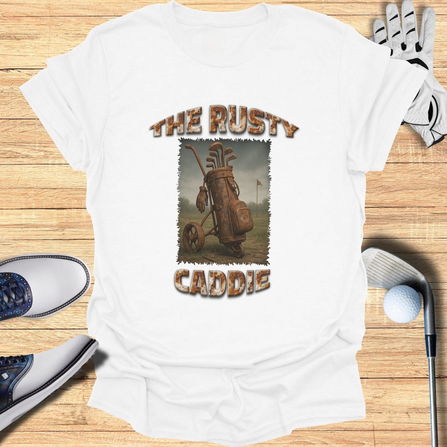 The Rusty Caddie T-Shirt - Funny Golf Tee by Swing Epic