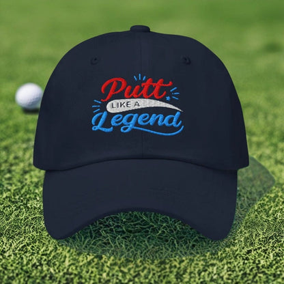 Putt Like A Legend Fun and Unique Embroidered Golf Cap - Funny Golf Tee by Swing Epic