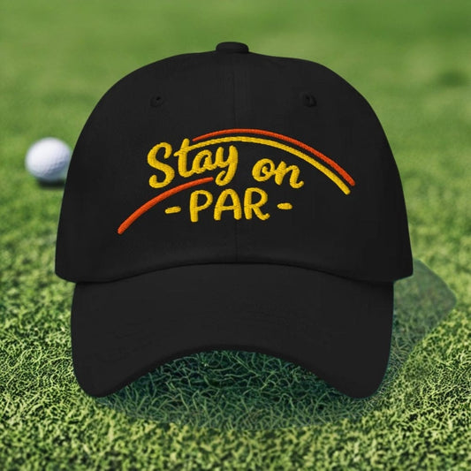 Stay on Par Embroidered Golf Cap - Funny Golf Tee by Swing Epic