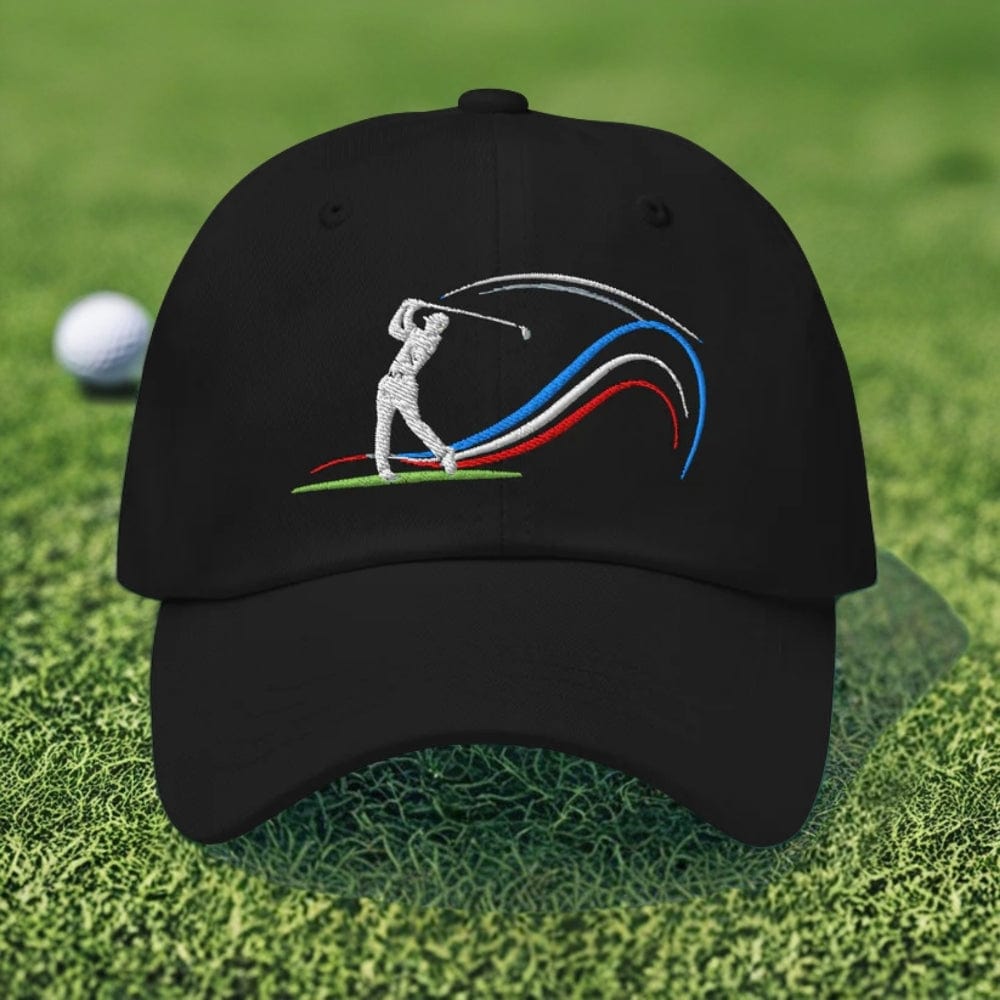 Swing Into Action Dynamic Design Embroidered Golf Cap - Funny Golf Tee by Swing Epic