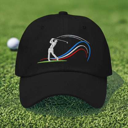 Swing Into Action Dynamic Design Embroidered Golf Cap - Funny Golf Tee by Swing Epic