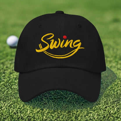 Swing into Action Statement Embroidered Golf Cap - Funny Golf Tee by Swing Epic