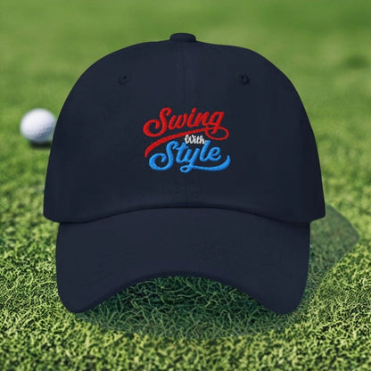 Swing with Purpose Play with Passion Embroidered Golf Cap - Funny Golf Tee by Swing Epic