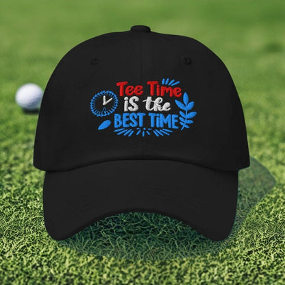 Tee Time is the Best Time Embroidered Golf Cap - Funny Golf Tee by Swing Epic