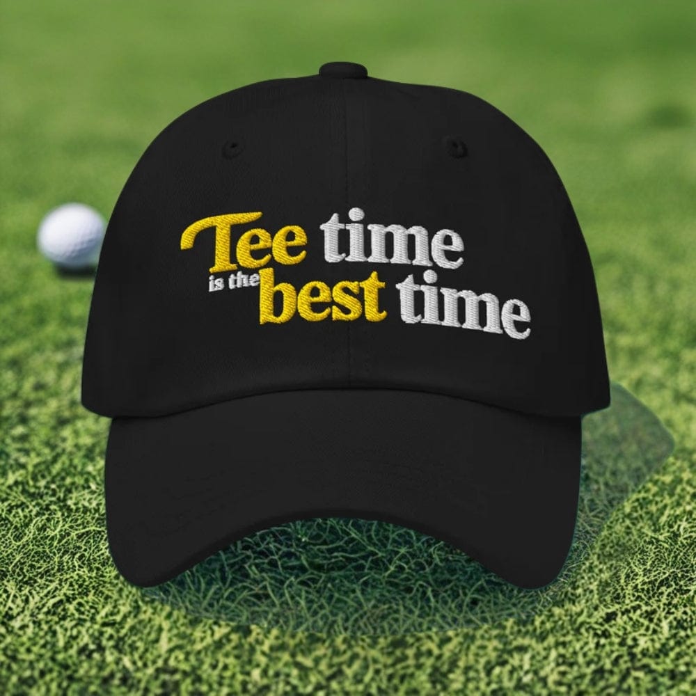 Tee Time is the Best Time Embroidered Golf Cap - Funny Golf Tee by Swing Epic