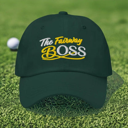 The Fairway Boss Sparkling Glitter Print Embroidered Golf Cap - Funny Golf Tee by Swing Epic
