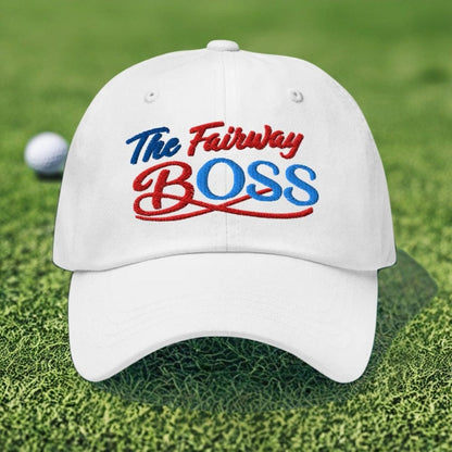 The Fairway Boss Sparkling Glitter Print Embroidered Golf Cap - Funny Golf Tee by Swing Epic
