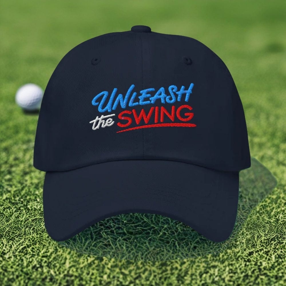 Unleash The Swing Embroidered Golf Cap - Funny Golf Tee by Swing Epic