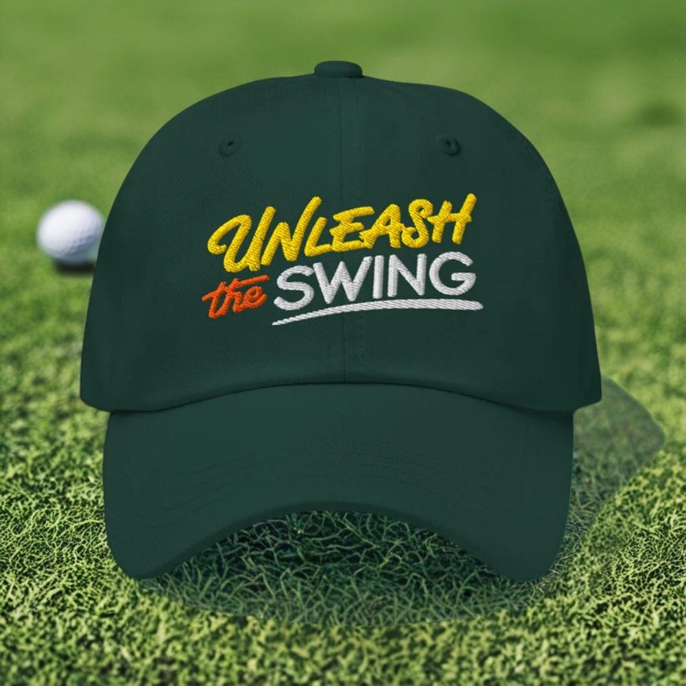 Unleash The Swing Embroidered Golf Cap - Funny Golf Tee by Swing Epic