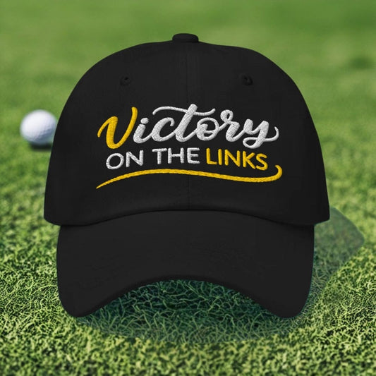 Victory on the Links Fun and Unique Embroidered Golf Cap - Funny Golf Tee by Swing Epic
