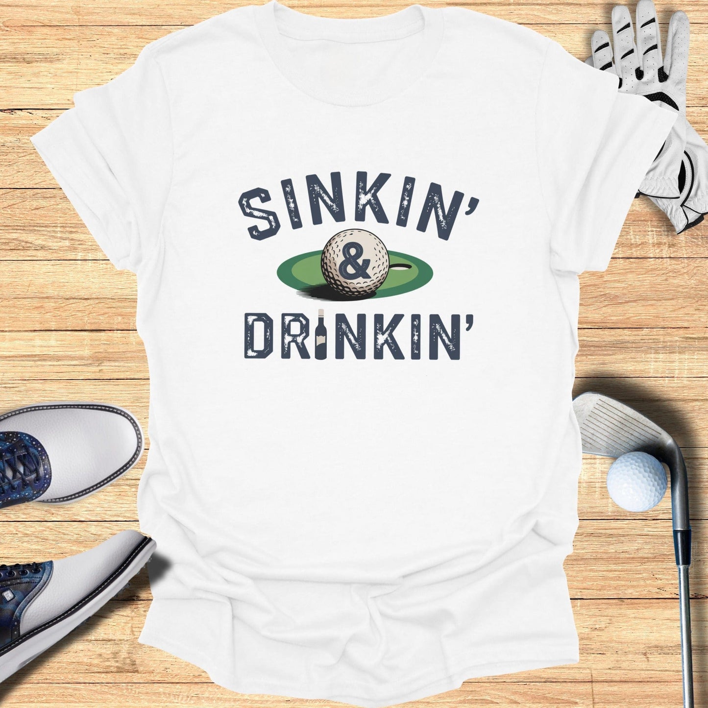 Sinkin’ & Drinkin’ T-Shirt - Funny Golf Tee by Swing Epic