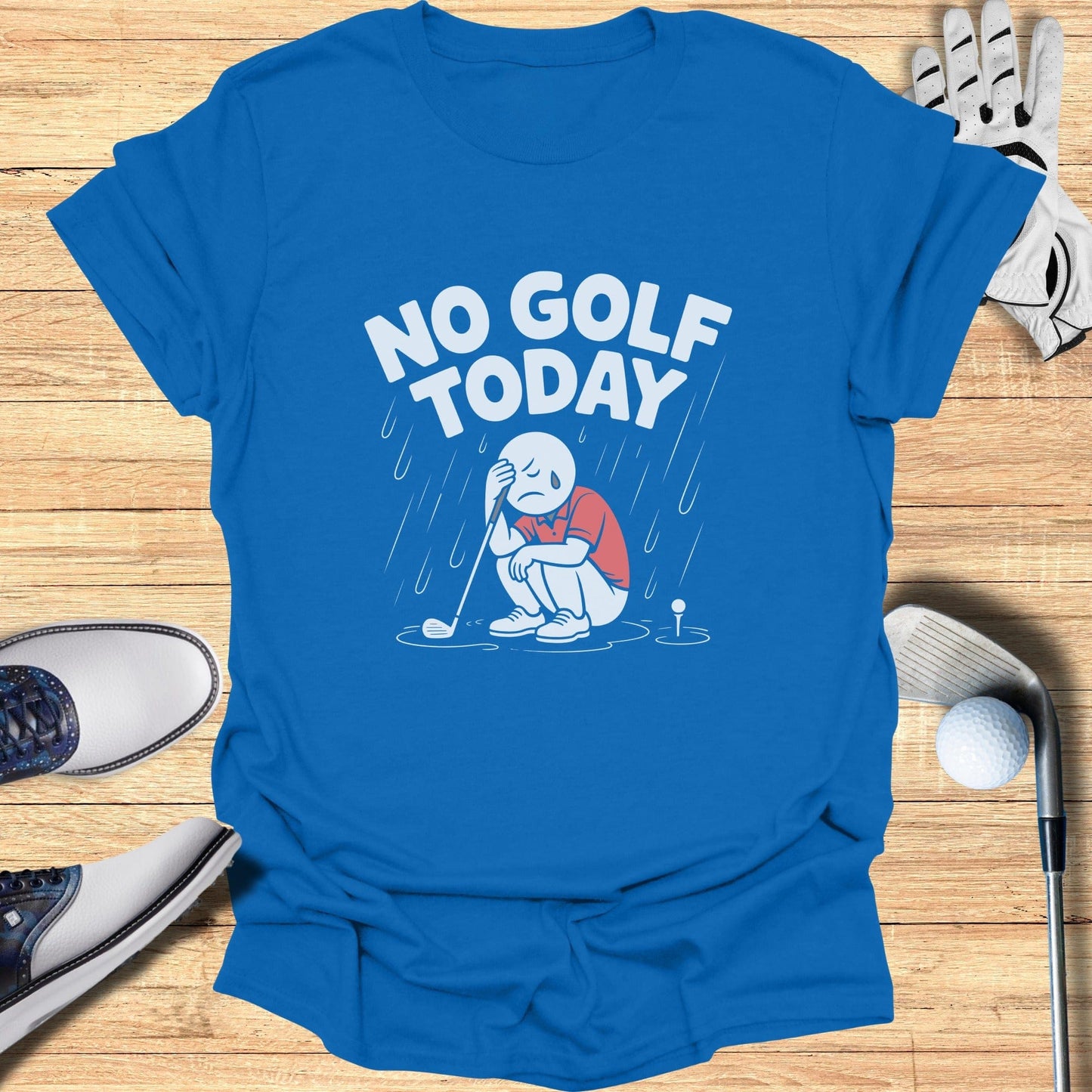 No Golf Today Frowning Character Graphic Shirt