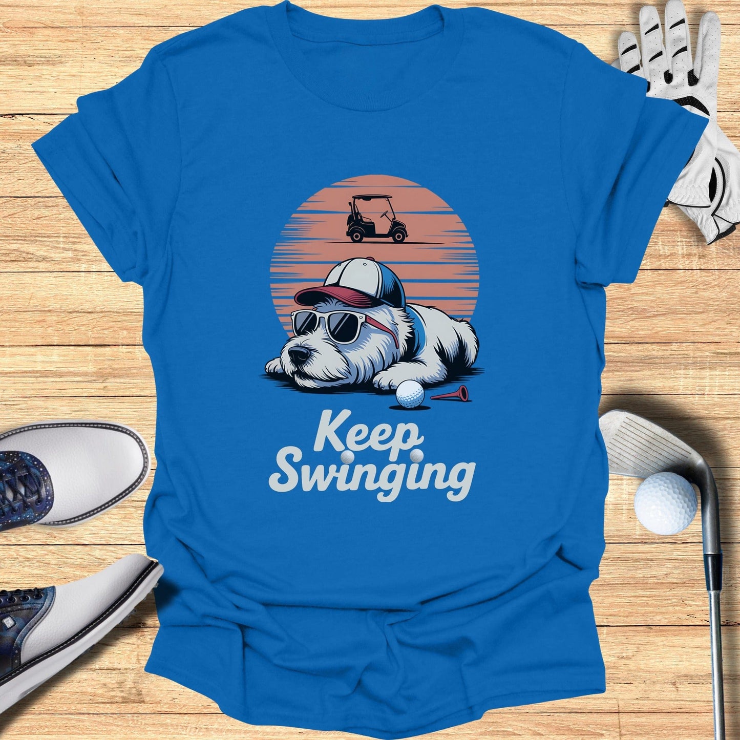 Keep Swinging Labrador T-Shirt - Funny Golf Tee by Swing Epic