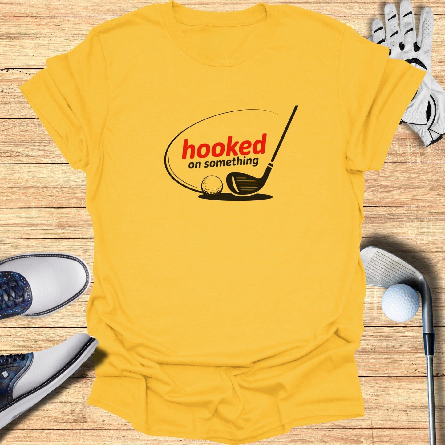 Hooked On Something T-Shirt - Funny Golf Tee by Swing Epic