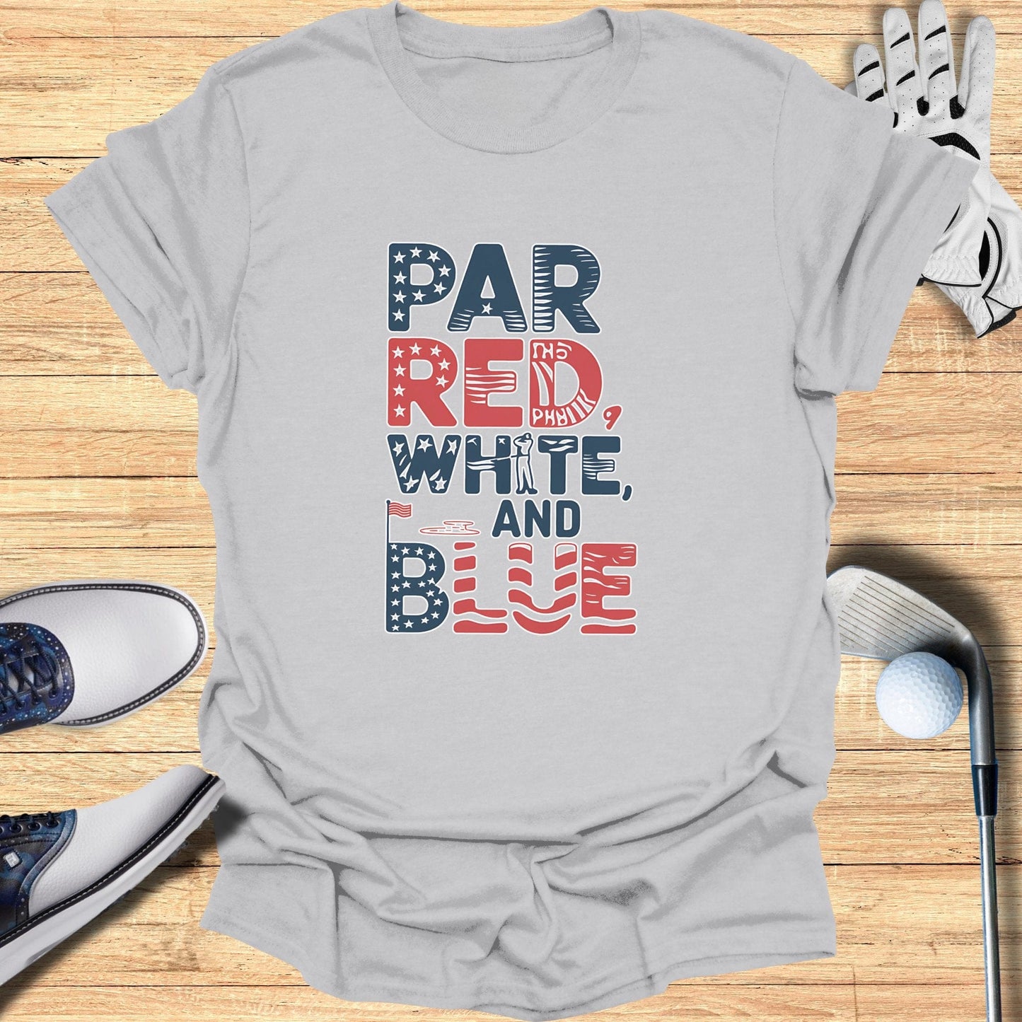Par Red White And Blue T Shirt - Funny Golf Tee by Swing Epic