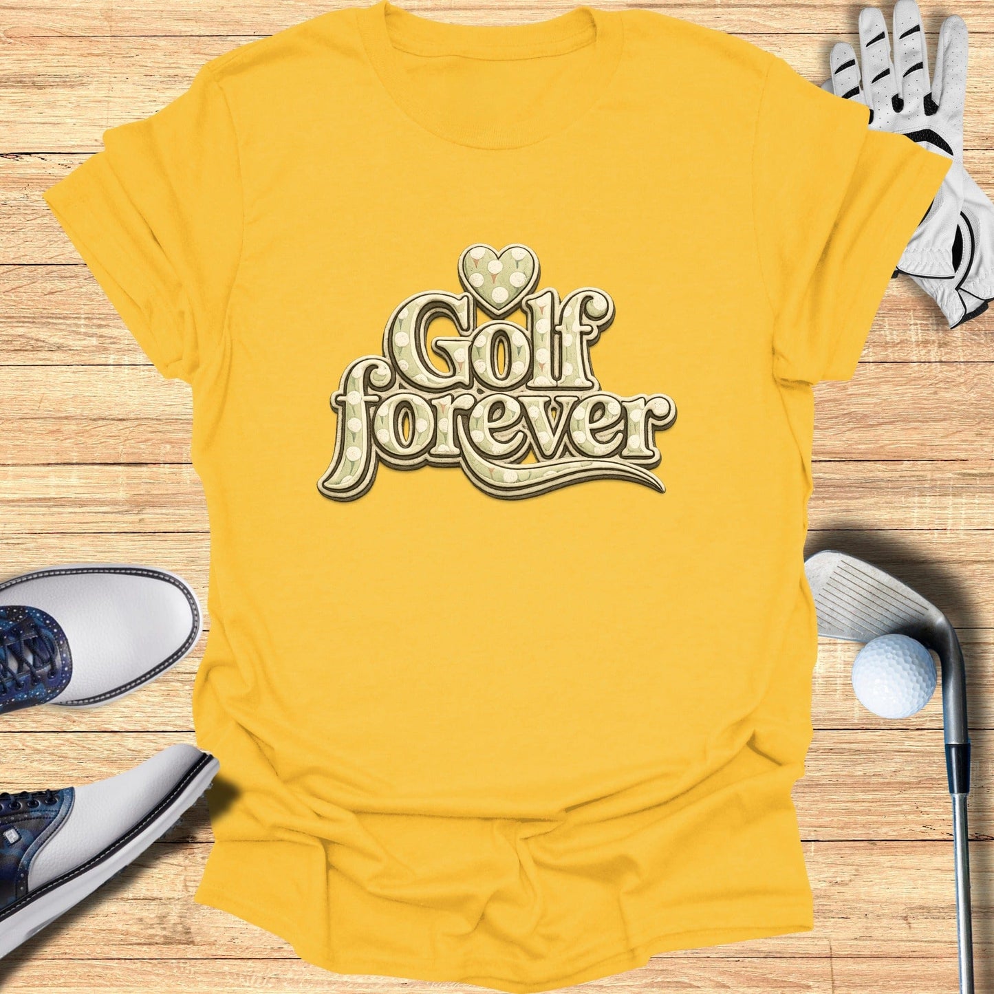 Golf Forever Classic Yellow Tee for Golf Lovers