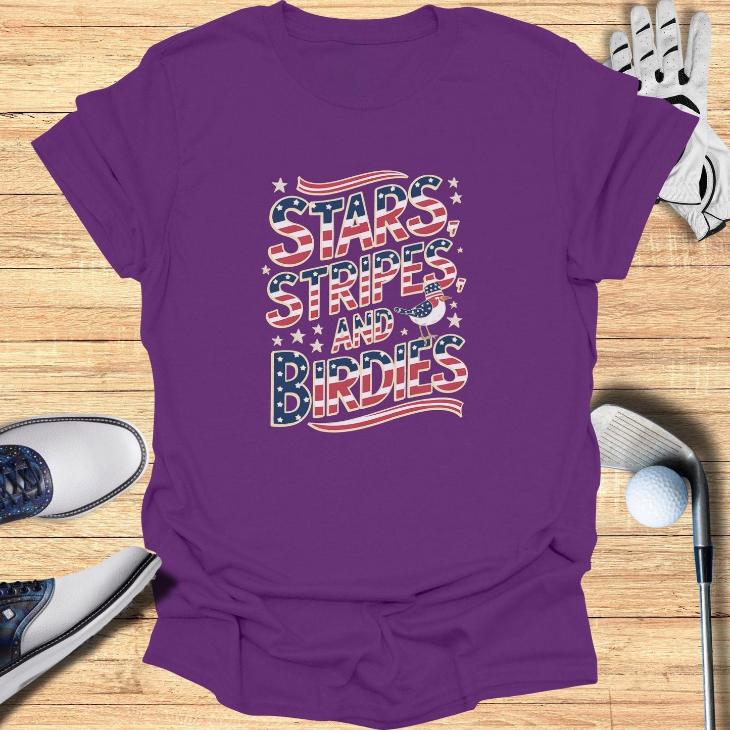 Stars Stripes And Birdies TShirt - Funny Golf Tee by Swing Epic
