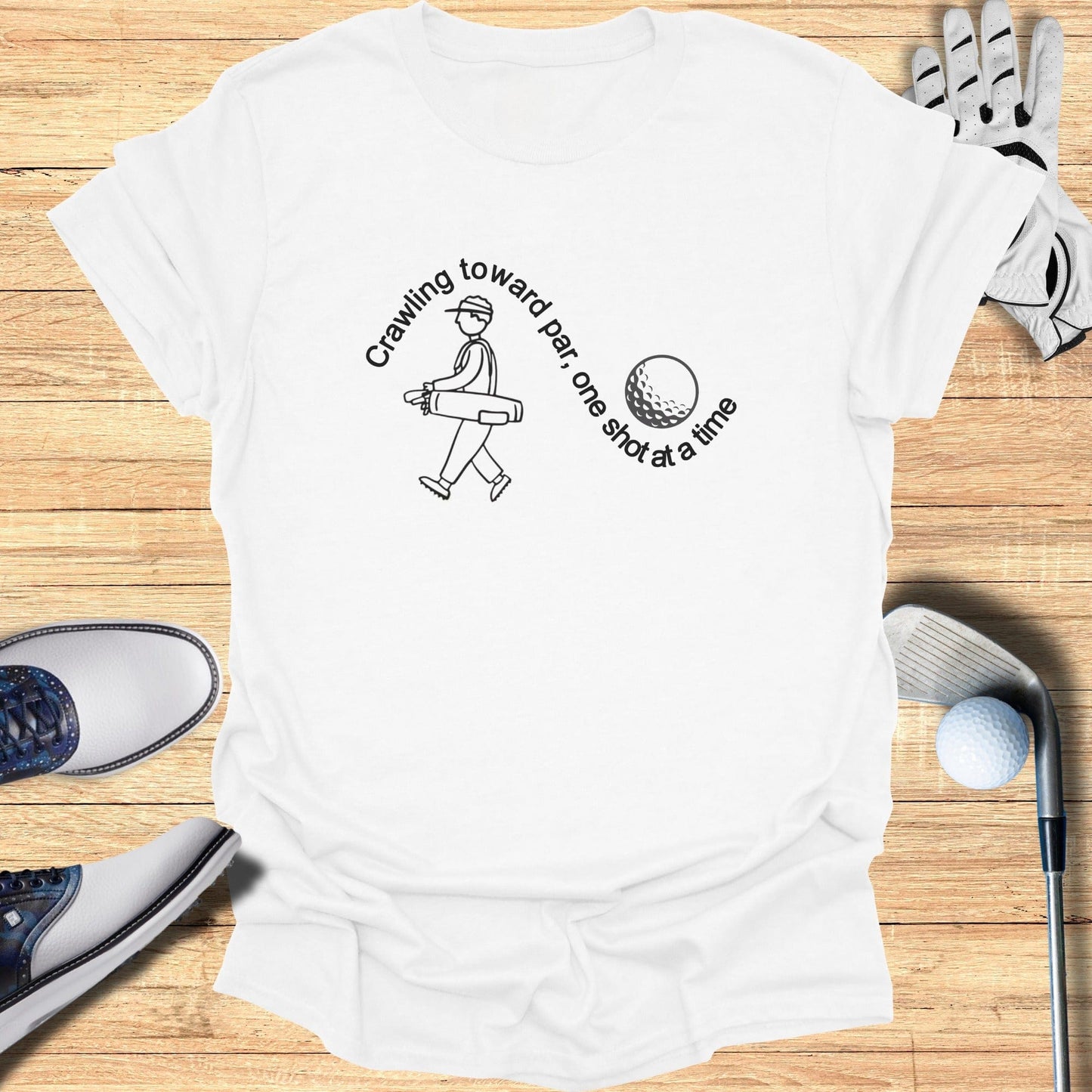 Crawling Toward Par T-Shirt - Funny Golf Tee by Swing Epic