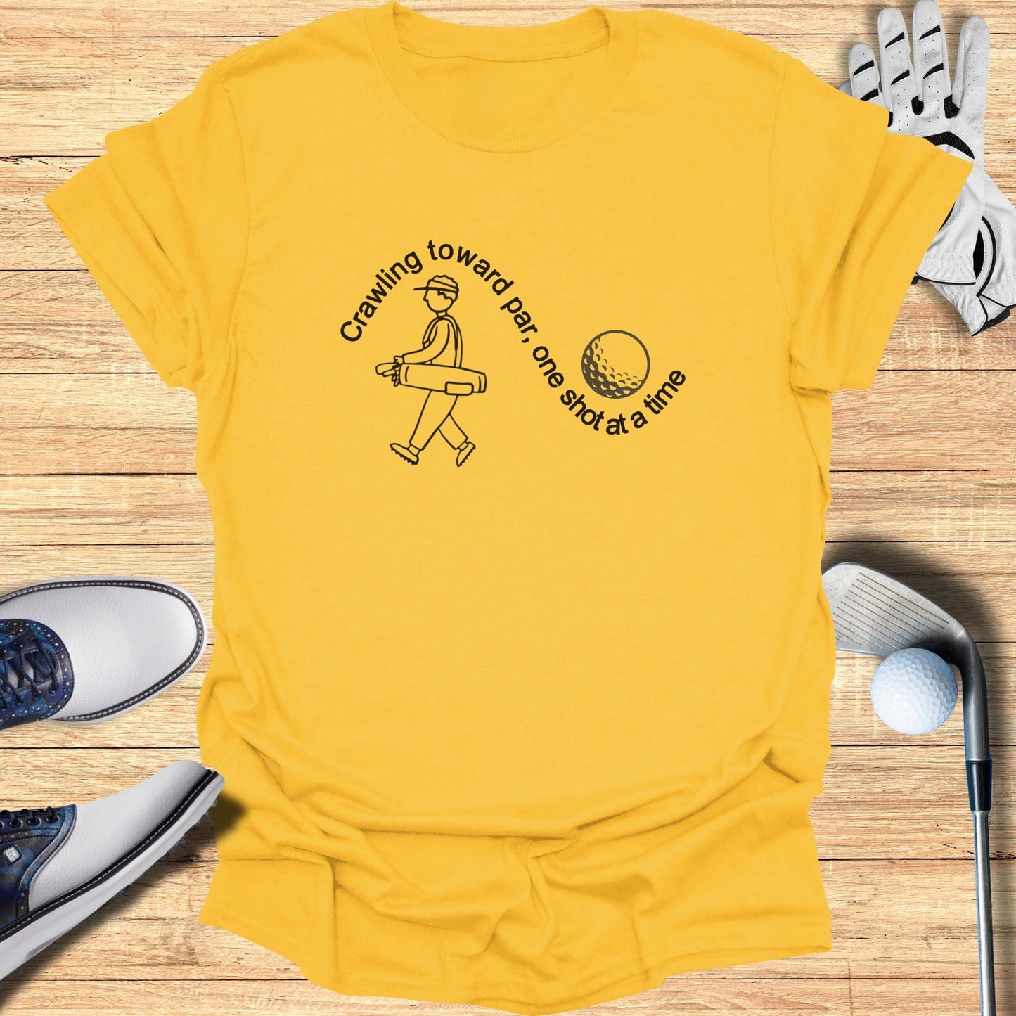 Crawling Toward Par T-Shirt - Funny Golf Tee by Swing Epic