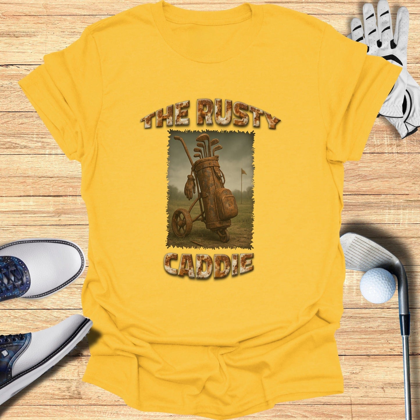 The Rusty Caddie T-Shirt - Funny Golf Tee by Swing Epic