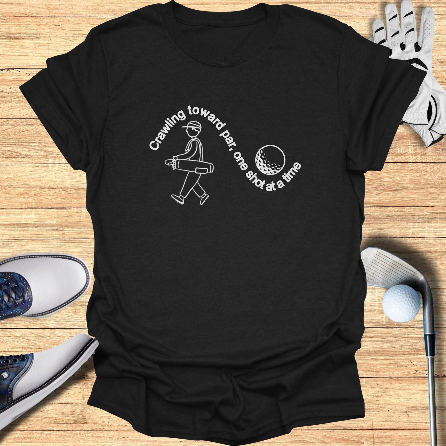 Crawling Toward Par T-Shirt - Funny Golf Tee by Swing Epic