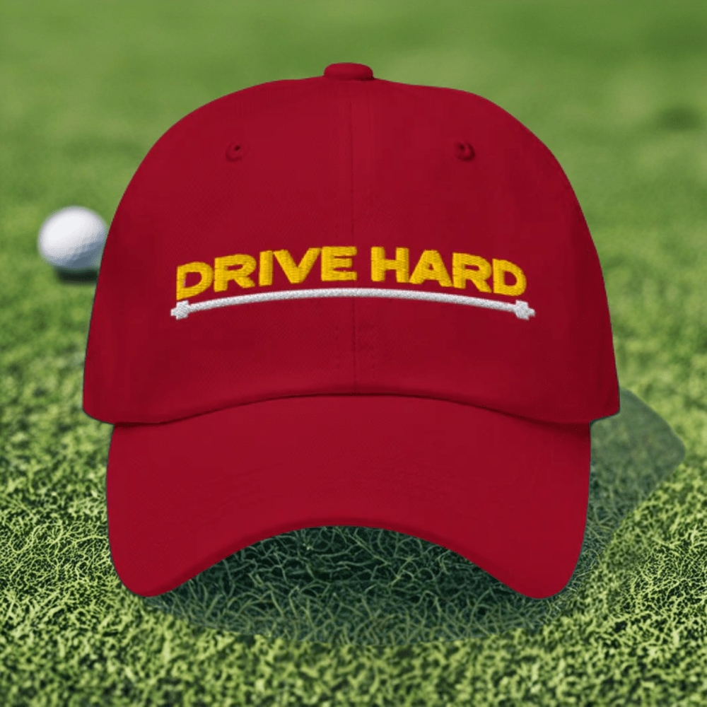 Drive Hard Embroidered Golf Cap - Funny Golf Tee by Swing Epic