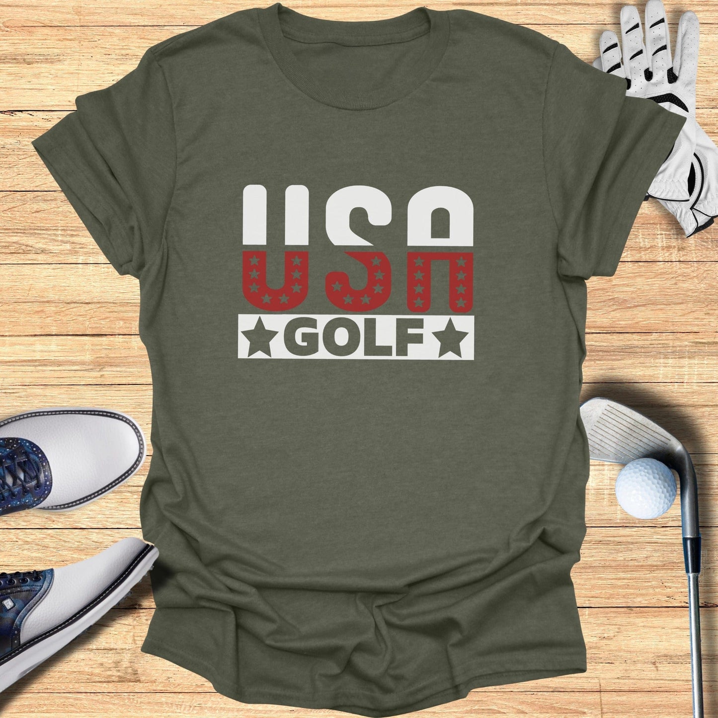 USA Golf Patriotic T-Shirt - Funny Golf Tee by Swing Epic