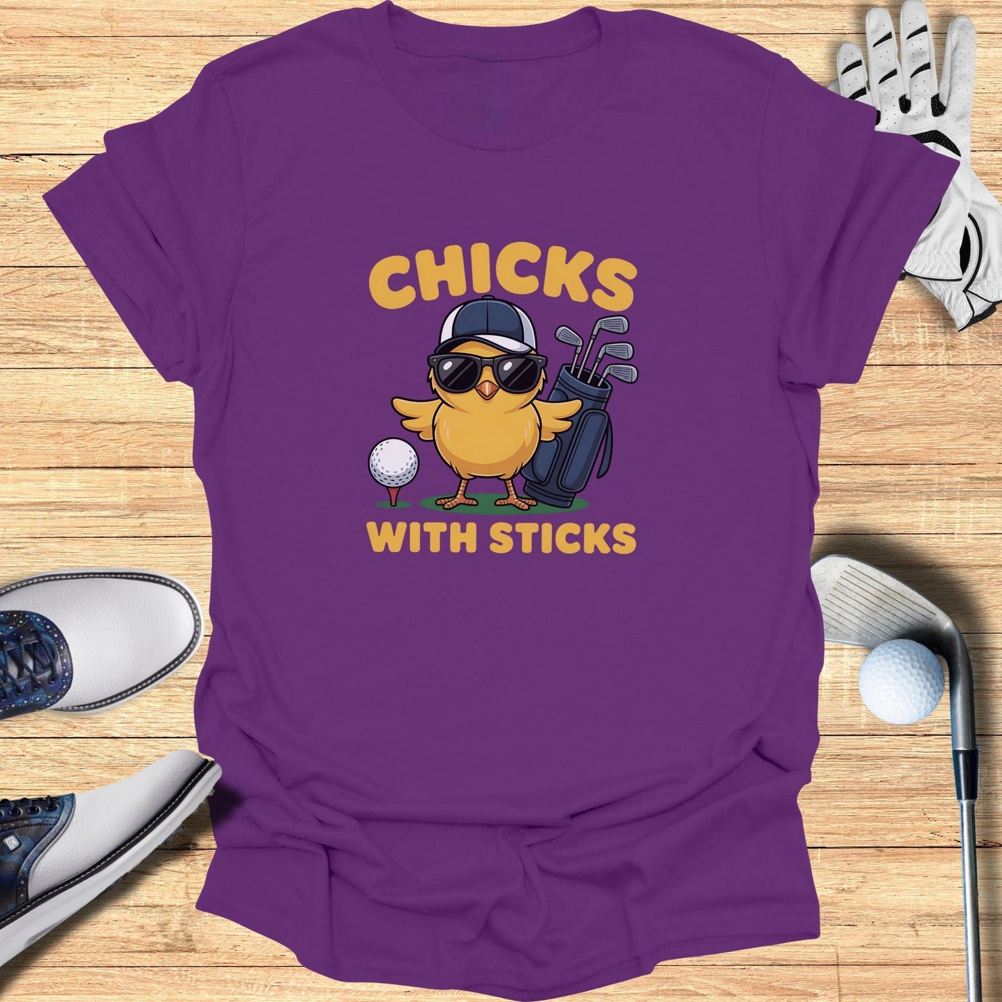 Chicks With Sticks T-Shirt - Funny Golf Tee by Swing Epic