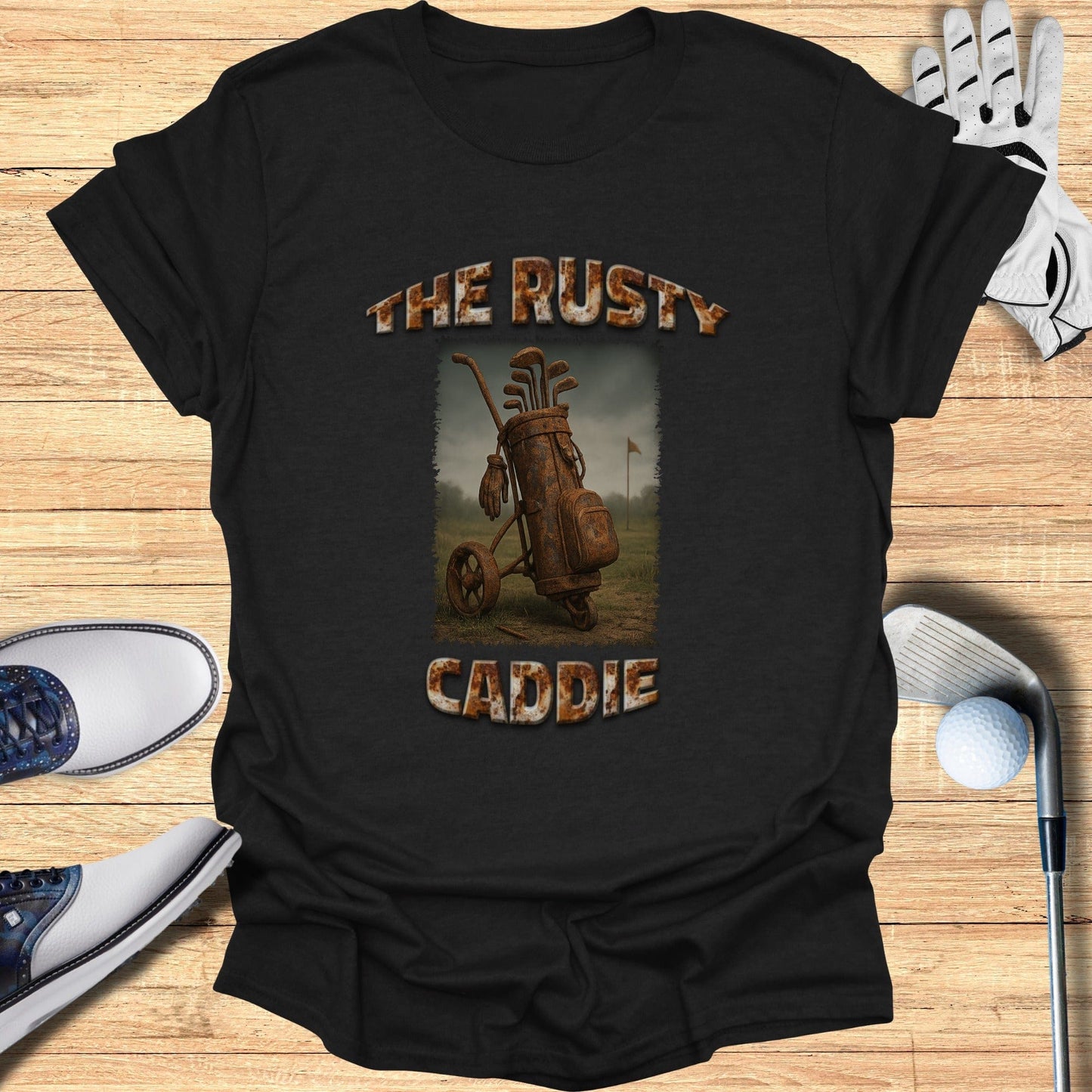 The Rusty Caddie T-Shirt - Funny Golf Tee by Swing Epic