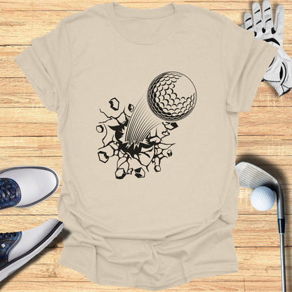 Golf Ball Cracking Through Graphic T-shirt