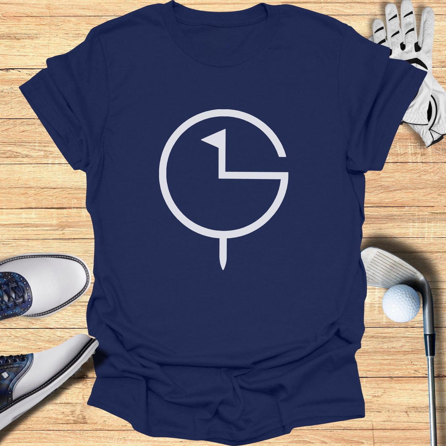 Golfing T Shirt with Unique Circle Line Design