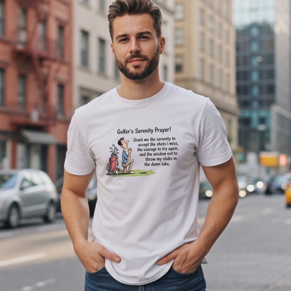 Golfer's Serenity Prayer Funny Graphic Tee Shirt