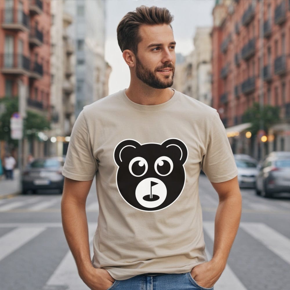 Cartoon Bear Print Tee with Fun Musical Note