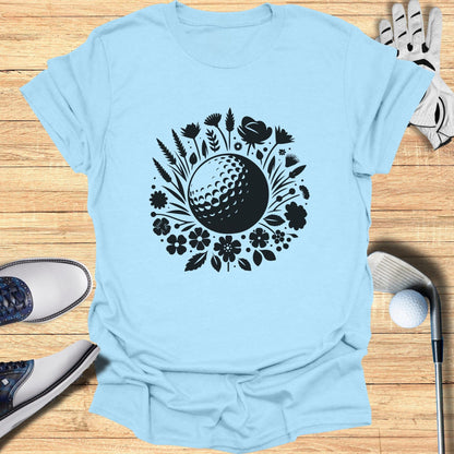 Golf Themed Floral Graphic Design Tee