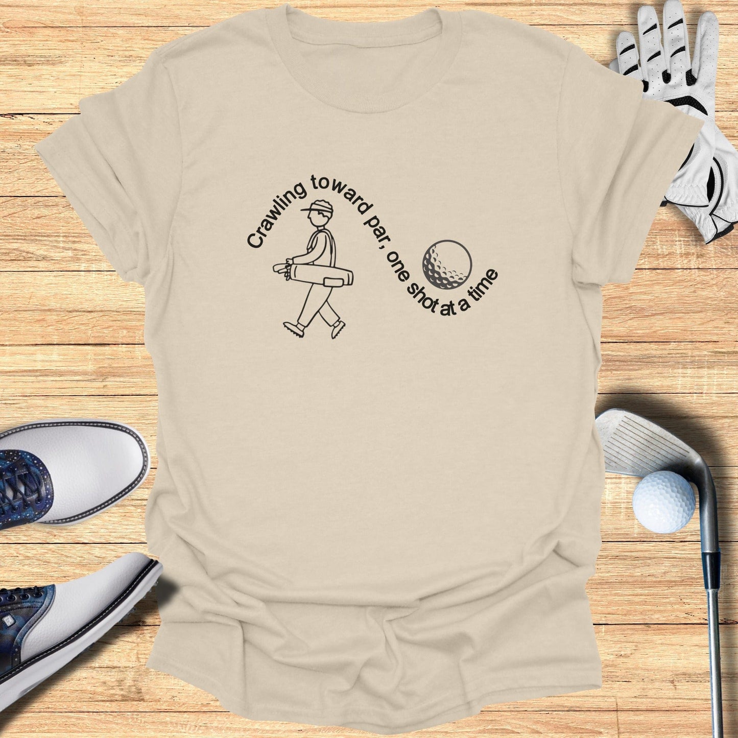 Crawling Toward Par T-Shirt - Funny Golf Tee by Swing Epic