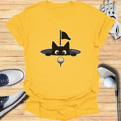 Cute Cat Playing Golf Graphic T-Shirt